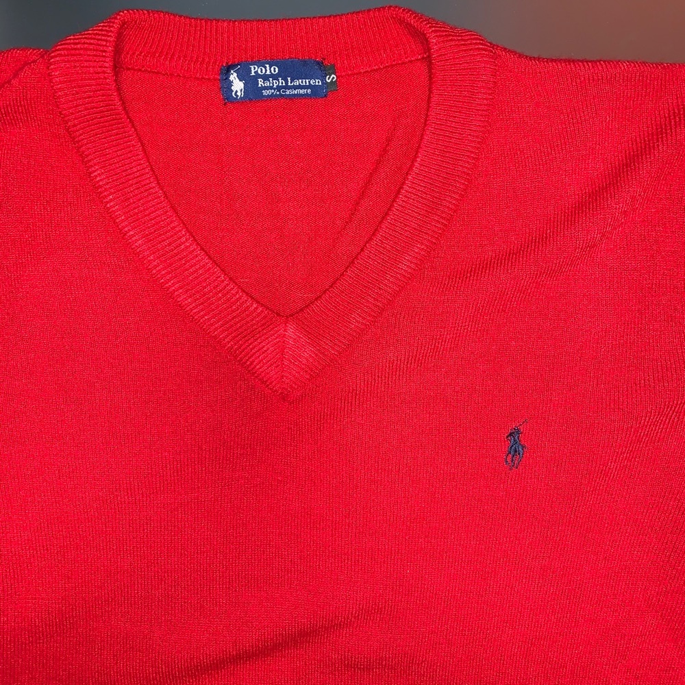 Polo cashmere v-neck sweater